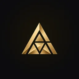 Aurum Commerce logo, a gold triangle-shaped A on black